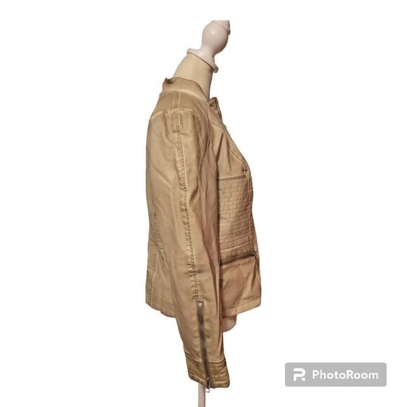 Baccini Faux Leather Vintage Motorcycle Jacket Women's Size Medium - Picture 4 of 7